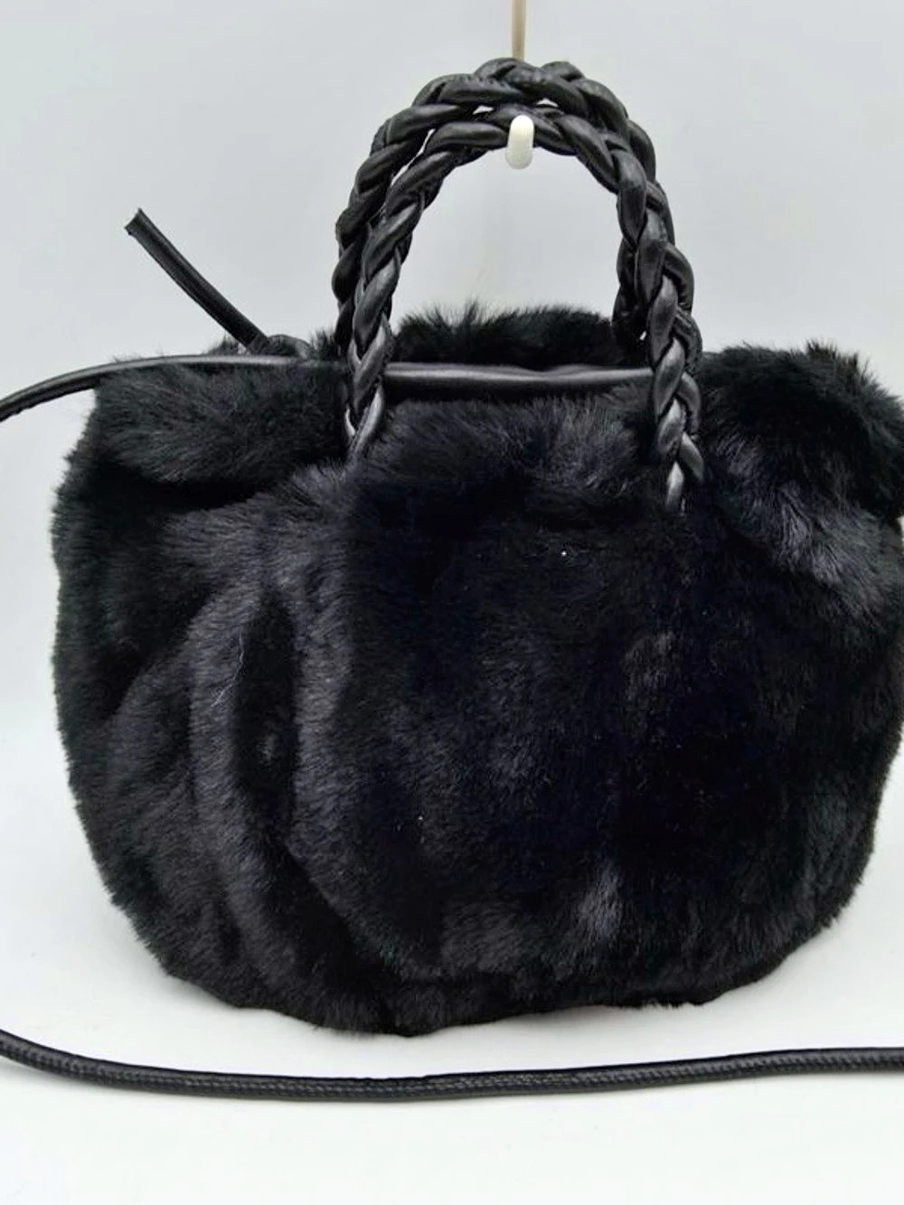 Black Faux-Fur Crossbody Bag, LIMITED EDITION